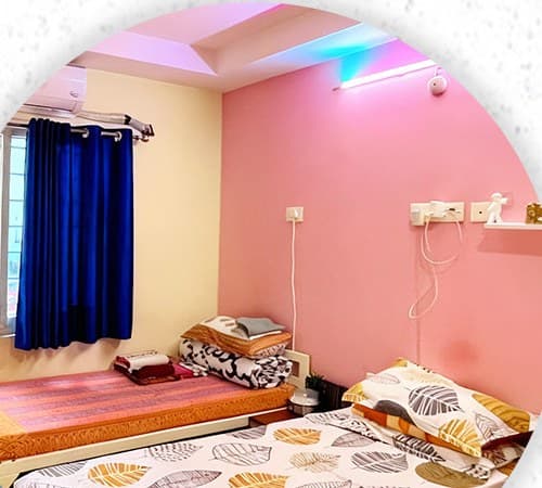 Shared room with beds in the men's block